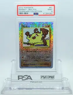2002 POKEMON LEGENDARY COLLECTION MANKEY #81 REVERSE HOLO PSA 9 MINT #41384382 - Image 2