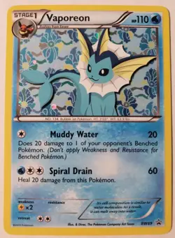 Pokemon TCG Vaporeon BW Black Star Promos BW89 Holo Promo Light Play See Pics - Image 1