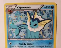 Pokemon TCG Vaporeon BW Black Star Promos BW89 Holo Promo Light Play See Pics - Image 3