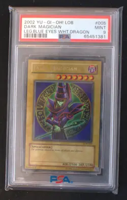 Yu-Gi-Oh Dark Magician LOB Legend of Blue Eyes White Dragon PSA 9 Mint - Image 1