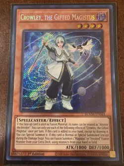 Yu-Gi-Oh! Crowley, the Gifted Magistus 1st Edition Secret Rare BLMM-EN044 - Image 1