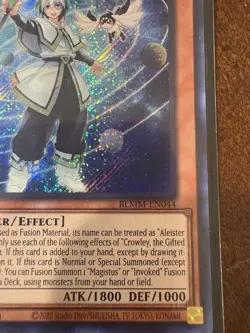 Yu-Gi-Oh! Crowley, the Gifted Magistus 1st Edition Secret Rare BLMM-EN044 - Image 2