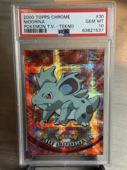2000 Topps Chrome PSA 10 TEKNO Nidorina Pokemon TV Card - Population 1 of 6 - Image 1