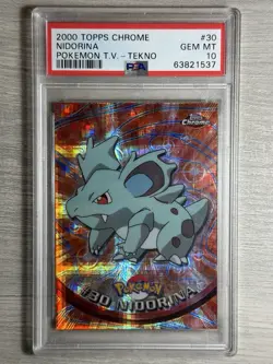 2000 Topps Chrome PSA 10 TEKNO Nidorina Pokemon TV Card - Population 1 of 6 - Image 3