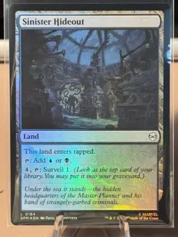Magic: The Gathering Spider-Man 0184 Sinister Hideout Land Foil - Image 1