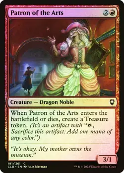 NM Foil Patron of the Arts, MTG, Baldur's Gate, Magic the Gathering, 191 - Image 1