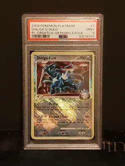 PSA 9 MINT - 2009 Dialga G Crosshatch Pokemon League Holo Promo 7/127 Platinum - Image 1