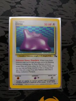 Pokemon TCG Ditto Fossil, Holo Unlimited Rare Card 3/62 - Image 1