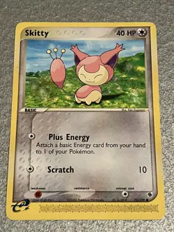 Skitty 70/109 Pokemon 2003 EX Ruby and Sapphire Card Near Mint or Better - Image 3