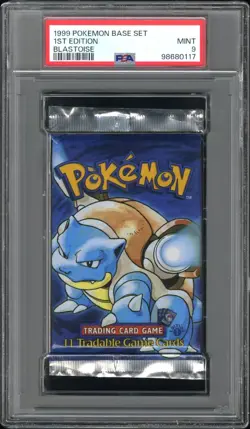 PSA 9 1st Edition Base Set Blastoise Booster Pack Graded Pokemon Low Pop 7 Rare - Image 1