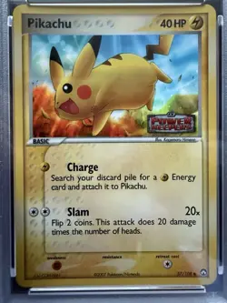 Pokemon Pikachu EX Power Keepers 57/108 Reverse Holo Stamped PSA 8 - Image 2