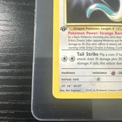 Erika’s Dratini 1st Edition Gym Heroes 42/132 WOTC Vintage Pokemon - Image 2