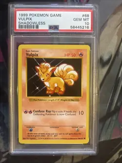Pokemon Vulpix Base Set Shadowless 1st Edition #68 PSA 10 Gem Mint - Image 1