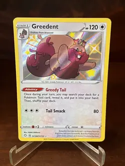 Pokemon TCG Greedent Shining Fates SV100/SV122 Holo Shiny Holo Rare NM/M - Image 1