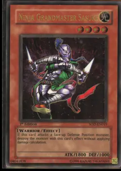 YUGIOH Ninja Grandmaster Sasuke SOD-EN019 Ultimate Rare 1st Edition - Image 1