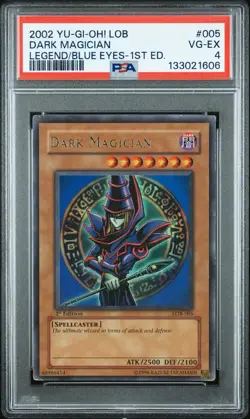Yu-Gi-Oh! Dark Magician Legend of Blue Eyes 1st Edition Ultra Rare LOB-005 PSA 4 - Image 1