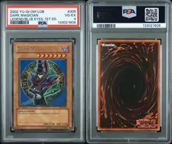 Yu-Gi-Oh! Dark Magician Legend of Blue Eyes 1st Edition Ultra Rare LOB-005 PSA 4 - Image 3