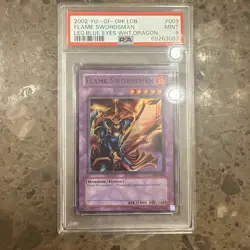 2002 Yu-Gi-Oh! Flame Swordsman Legend of Blue Eyes LOB Unlimited Super PSA 9 - Image 1