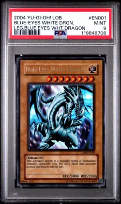 Blue-Eyes White Dragon NA LOB-EN001 PSA 9 MINT 2004 Legend Blue-Eyes Yugioh! Wow - Image 1