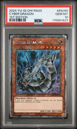 2024 Yu-Gi-Oh Cyber Dragon RA03-EN155 Platinum PSA 10 (Aug 25) - Image 1