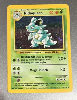 NIDOQUEEN 12/130 Holo Rare Base Set 2 WOTC Pokemon Card Near Mint/Light Play - Image 4