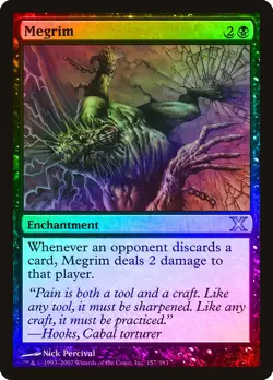 Megrim FOIL 10th Edition PLD Black Uncommon MAGIC THE GATHERING CARD ABUGames - Image 1