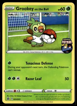 Grookey On The Ball 003/005 Futsal Soccer UK Promo English Pokemon Card (LP) - Image 1