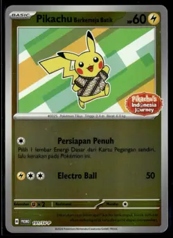 Pikachu Batik 191/SV-P Indonesia Journey Indonesian Pokemon Promo Reverse Holo - Image 1