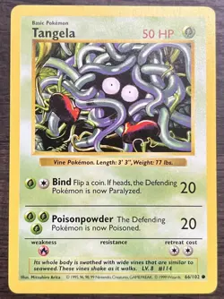 Shadowless Tangela 66/102 Pokemon TCG WOTC Base Set MINT - Image 1