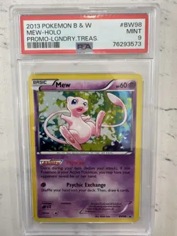 MEW LEGENDARY TREASURES PROMO #BW98 PSA 9 MINT Pokemon Card. LOW POP 1/22. - Image 1
