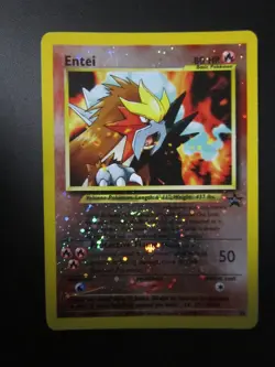 ENTEI REVERSE HOLO POKEMON CARD 34 PROMO PLAYED WITH NICE COSMOS HOLO SWIRL - Image 1
