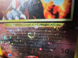 ENTEI REVERSE HOLO POKEMON CARD 34 PROMO PLAYED WITH NICE COSMOS HOLO SWIRL - Image 3