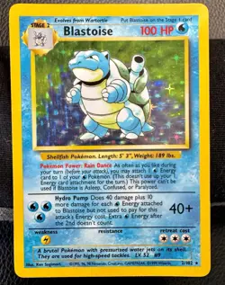 1999 Pokemon Blastoise Holo 2/102 Base Set Unlimited - Ungraded LP/MP - Image 1