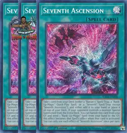 Yugioh! 3x Seventh Ascension RA04-EN098 Secret Rare 1st Ed NM - Image 1