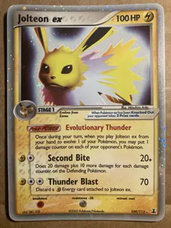 Jolteon EX Pokemon Card Delta Species 109/113 Holo MP - Image 1