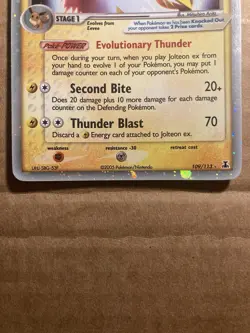 Jolteon EX Pokemon Card Delta Species 109/113 Holo MP - Image 5