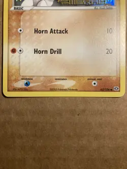 Rhyhorn Pokemon Card Emerald 62/106 Holo LP - Image 4