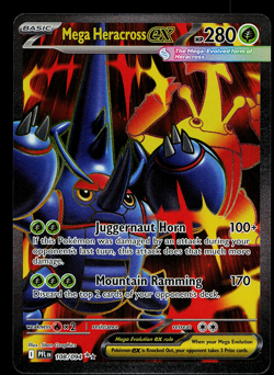 Mega Heracross ex FULL ART 108/094 Pokemon Cards Phantasmal Flames - PACK FRESH - Image 1
