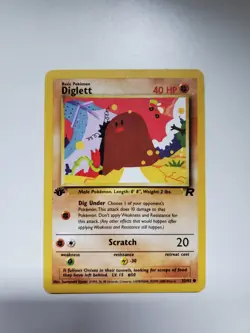 Diglett 52/82 Team Rocket 1st Edition English Pokemon Card - Image 1