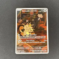 Team Rockets Meowth 203/182 SV10 Destined Rivals Illustrated Card - Image 1