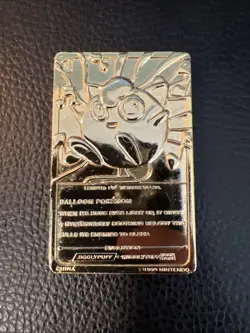 Pokemon 23k Gold Plated Jiggly Puff Trading Card U2 Burger King 1999 Limited !! - Image 4