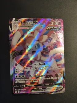 Pokemon TCG Sylveon VMAX Full Art Holo Rare Card 075/203 Evolving Skies NM - Image 4