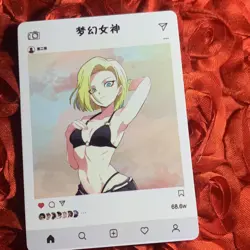 ANDROID #18 DRAGON BALL Z Insta INFLUENCER ZR Waifu GIRL Foil Card - Image 4