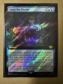 Press the Enemy SURGE FOIL EXTENDED RARE Lord of the Rings LTC LTR MTG Magic NEW - Image 1