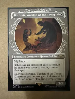 Boromir, Warden of the Tower SHOWCASE RARE Lord of the Rings LTC MTG Magic NEW - Image 1