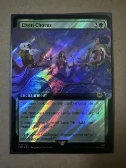 Elven Chorus SURGE FOIL EXTENDED RARE Lord of the Rings LTR MTG Magic Gathering - Image 1