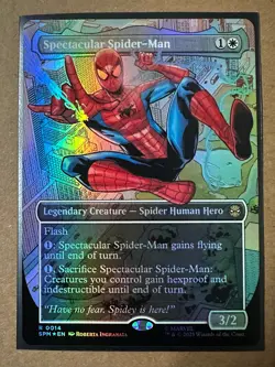 Spectacular Spider-Man FOIL BORDERLESS Marvel's Spider-Man SPM MTG Magic NEW - Image 1
