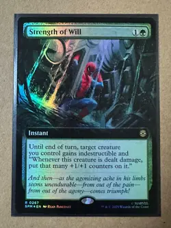 Strength of Will FOIL EXTENDED RARE Marvel's Spider-Man SPM MTG Magic Gathering - Image 1