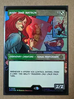 Mary Jane Watson FOIL BORDERLESS RARE Marvel's Spider-Man SPM MTG Magic NEW - Image 1