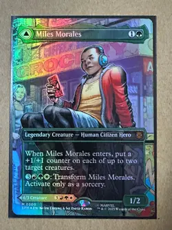 Miles Morales FOIL BORDERLESS MYTHIC Marvel's Spider-Man SPM MTG Magic NEW - Image 1